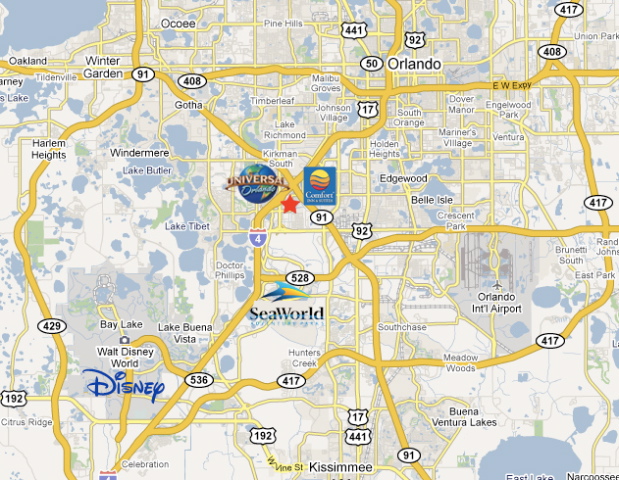 Comfort Inn Universal Map